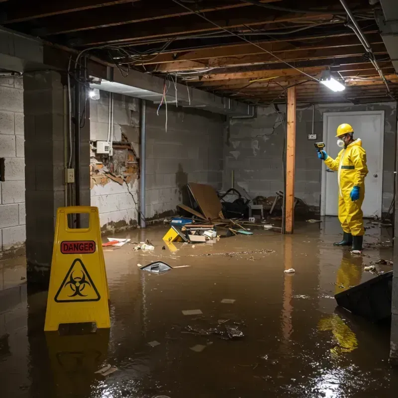 Flooded Basement Electrical Hazard in Forest City, NC Property