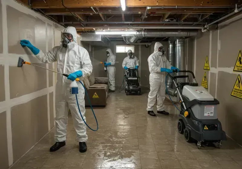 Basement Moisture Removal and Structural Drying process in Forest City, NC